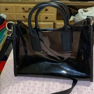 Clear black purse